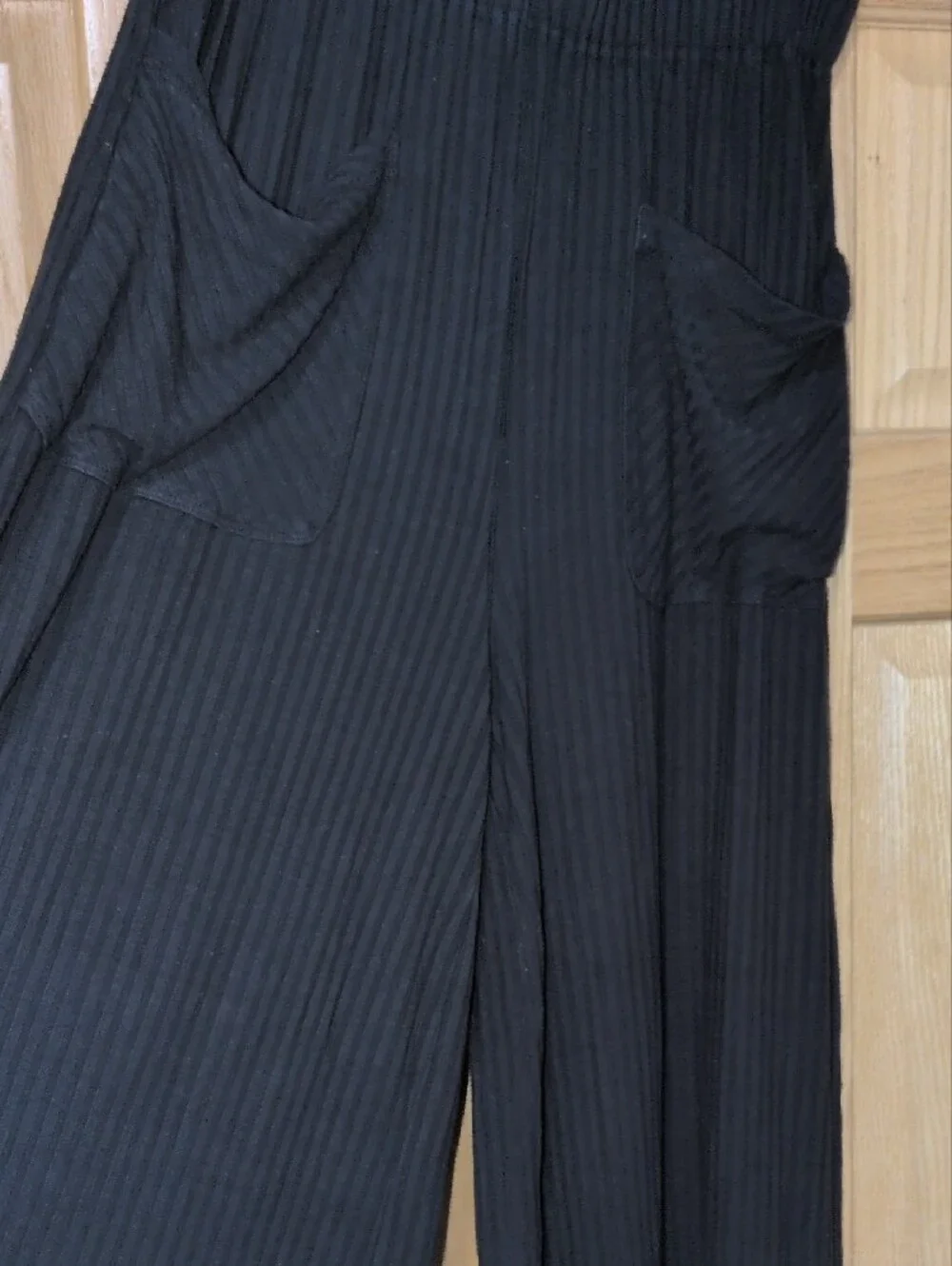 FP Free Movement L Black Wide Leg Palazzo Lounge Pants with Pockets